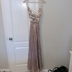 Fashion Nova Pleated Dress - Lavender - Metalic- MM